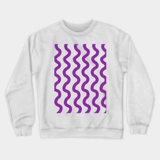 Purple vertical wavy curly lines pattern Crewneck Sweatshirt